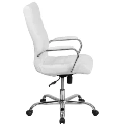 Flash Furniture High Back White LeatherSoft Executive Swivel Office Chair With Chrome Frame And Arms -Flash Furniture GUEST 56d844cb 04e8 42d1 915f a53d1bd35b52