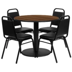 Flash Furniture 36'' Round Laminate Table Set With Round Base And 4 Trapezoidal Back Banquet Chairs 9 Flash Furniture 36'' Round Laminate Table Set With Round Base And 4 Trapezoidal Back Banquet Chairs -Flash Furniture GUEST 5727ce5c 15f9 4921 8cc8 72c00ec5e2c4