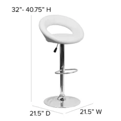 Flash Furniture Contemporary Vinyl Rounded Orbit-Style Back Adjustable Height Barstool With Chrome Base 20 Flash Furniture Contemporary Vinyl Rounded Orbit-Style Back Adjustable Height Barstool With Chrome Base -Flash Furniture GUEST 599d099e 3265 45a3 afe0 0d1fa638db82