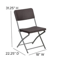 Flash Furniture 2 Pack HERCULES Series Brown Rattan Plastic Folding Chair With Gray Frame 9 Flash Furniture 2 Pack HERCULES Series Brown Rattan Plastic Folding Chair With Gray Frame -Flash Furniture GUEST 5a2647b1 a4e0 4d87 9e35 18bb4b893963