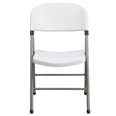 Flash Furniture HERCULES Series White Plastic Folding Chairs | Set Of 2 Lightweight Folding Chairs With Gray Frame 9 Flash Furniture HERCULES Series White Plastic Folding Chairs | Set Of 2 Lightweight Folding Chairs With Gray Frame - Image 9