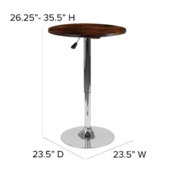 Flash Furniture 23.5'' Round Adjustable Height Rustic Pine Wood Table (Adjustable Range 26.25'' - 35.5'') 8 Flash Furniture 23.5'' Round Adjustable Height Rustic Pine Wood Table (Adjustable Range 26.25'' - 35.5'') -Flash Furniture GUEST 5aff34fa 813a 4712 9e84 2ade9bd4eddb