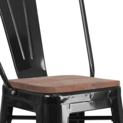 Flash Furniture 30" High Metal Barstool With Back And Wood Seat 19 Flash Furniture 30" High Metal Barstool With Back And Wood Seat -Flash Furniture GUEST 5bad0661 1b4b 4b6e 9273 76fb2fa8c3ca