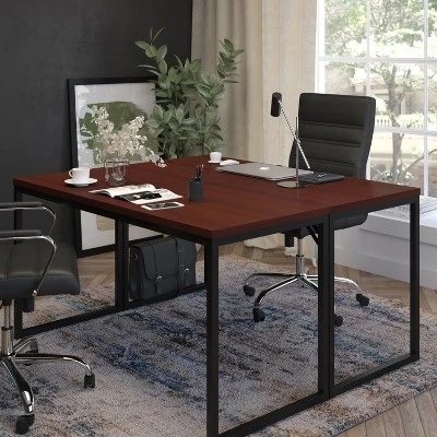 Flash Furniture Modern Commercial Grade Desk Industrial Style Computer Desk Sturdy Home Office Desk - 55" Length 5 Flash Furniture Modern Commercial Grade Desk Industrial Style Computer Desk Sturdy Home Office Desk - 55" Length - Image 5