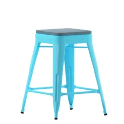 Flash Furniture Cierra Set Of 4 Commercial Grade 24" High Backless Metal Indoor Counter Height Stools With All-Weather Poly Resin Seats 26 Flash Furniture Cierra Set Of 4 Commercial Grade 24" High Backless Metal Indoor Counter Height Stools With All-Weather Poly Resin Seats -Flash Furniture GUEST 5d8c5600 ebb7 43d2 8f76 b948a2790b8f