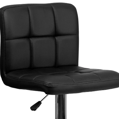 Flash Furniture Contemporary Quilted Vinyl Adjustable Height Barstool With Chrome Base 4 Flash Furniture Contemporary Quilted Vinyl Adjustable Height Barstool With Chrome Base - Image 4