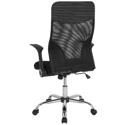 Flash Furniture Milford High Back Ergonomic Office Chair With Contemporary Mesh Design In Black And White 6 Flash Furniture Milford High Back Ergonomic Office Chair With Contemporary Mesh Design In Black And White - Image 6