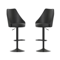 Flash Furniture Chrishelle Set Of 2 Commercial Adjustable Height Barstools With Upholstered Tufted Seats And Pedestal Base With Footring, Black 23 Flash Furniture Chrishelle Set Of 2 Commercial Adjustable Height Barstools With Upholstered Tufted Seats And Pedestal Base With Footring, Black -Flash Furniture GUEST 5feeb06e 2a86 4f52 818c 223ad78612b0