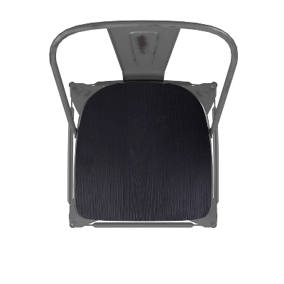 Flash Furniture Lincoln 24'' High Indoor Counter Height Stool With Back With Poly Resin Wood Seat 9 Flash Furniture Lincoln 24'' High Indoor Counter Height Stool With Back With Poly Resin Wood Seat - Image 9