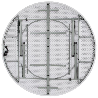 Flash Furniture 6-Foot Round Bi-Fold Granite White Plastic Banquet And Event Folding Table With Carrying Handle 7 Flash Furniture 6-Foot Round Bi-Fold Granite White Plastic Banquet And Event Folding Table With Carrying Handle - Image 7