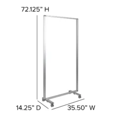 Flash Furniture Transparent Acrylic Mobile Partition With Lockable Casters, 72"H X 36"L 9 Flash Furniture Transparent Acrylic Mobile Partition With Lockable Casters, 72"H X 36"L -Flash Furniture GUEST 616d6f31 bfe8 4936 a9c1 09fdcc382a33
