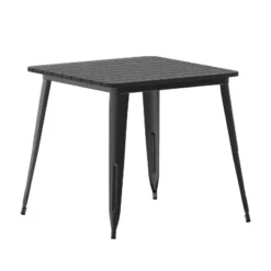 Flash Furniture Declan Commercial Grade Indoor/Outdoor Dining Table, 31.5" Square All Weather Poly Resin Top With Steel Base -Flash Furniture GUEST 61c04cbc 1bc2 4aeb 8f7b cee7c4ab787b