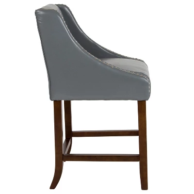 Flash Furniture Carmel Series 24" High Transitional Wood Counter Height Stool With Accent Nail Trim 7 Flash Furniture Carmel Series 24" High Transitional Wood Counter Height Stool With Accent Nail Trim - Image 7