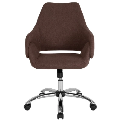 Flash Furniture Madrid Home And Office Upholstered Mid-Back Chair In Brown Fabric 3 Flash Furniture Madrid Home And Office Upholstered Mid-Back Chair In Brown Fabric - Image 3