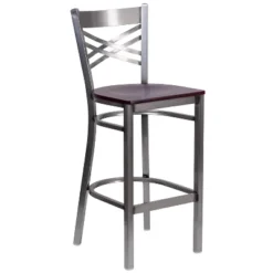 Flash Furniture Clear Coated ''X'' Back Metal Restaurant Barstool 23 Flash Furniture Clear Coated ''X'' Back Metal Restaurant Barstool -Flash Furniture GUEST 62b2b2cd 39f8 4dee 9054 f7d9fda59501