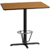 Flash Furniture 30'' X 42'' Rectangular Natural Laminate Table Top With 23.5'' X 29.5'' Bar Height Table Base And Foot Ring
