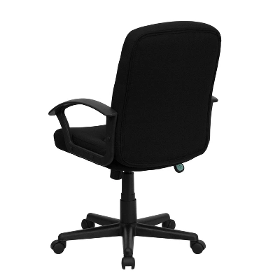 Mid-Back Black Fabric Executive Swivel Office Chair With Nylon Arms Black - Flash Furniture 2 Mid-Back Black Fabric Executive Swivel Office Chair With Nylon Arms Black - Flash Furniture - Image 2