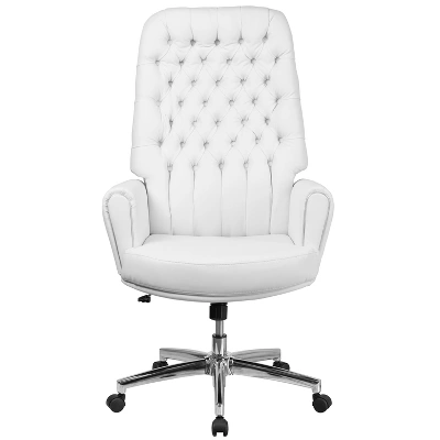 Flash Furniture High Back Traditional Tufted LeatherSoft Executive Swivel Office Chair With Silver Welt Arms 8 Flash Furniture High Back Traditional Tufted LeatherSoft Executive Swivel Office Chair With Silver Welt Arms - Image 8