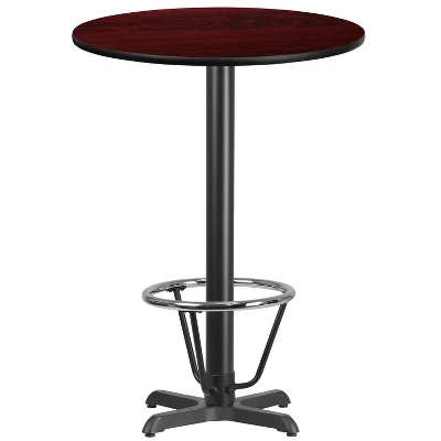 Flash Furniture 30'' Round Laminate Table Top With 22'' X 22'' Bar Height Table Base And Foot Ring 1 Flash Furniture 30'' Round Laminate Table Top With 22'' X 22'' Bar Height Table Base And Foot Ring