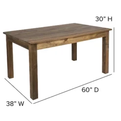 Flash Furniture 60" X 38" Rectangular Solid Pine Farm Dining Table 18 Flash Furniture 60" X 38" Rectangular Solid Pine Farm Dining Table -Flash Furniture GUEST 66a26476 f6a0 4711 b08d dc5d7cc36e81