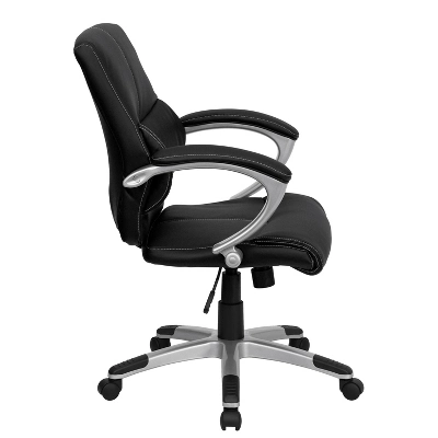 Flash Furniture Bodie Mid-Back Black LeatherSoft Contemporary Swivel Manager's Office Chair With Arms 5 Flash Furniture Bodie Mid-Back Black LeatherSoft Contemporary Swivel Manager's Office Chair With Arms - Image 5