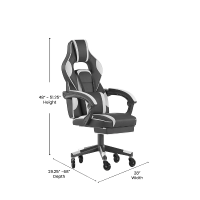 Flash Furniture X40 Gaming Chair Racing Computer Chair With Fully Reclining Back/Arms And Transparent Roller Wheels, Slide-Out Footrest 5 Flash Furniture X40 Gaming Chair Racing Computer Chair With Fully Reclining Back/Arms And Transparent Roller Wheels, Slide-Out Footrest - Image 5