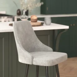 Flash Furniture Commercial Gray LeatherSoft Counter Height Stools With Chrome Accents - 2 Pack 13 Flash Furniture Commercial Gray LeatherSoft Counter Height Stools With Chrome Accents - 2 Pack -Flash Furniture GUEST 67eed502 7ca7 4237 bd72 4319f2de362b