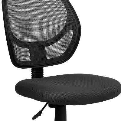 Flash Furniture Low Back Gray Mesh Swivel Task Office Chair With Curved Square Back 5 Flash Furniture Low Back Gray Mesh Swivel Task Office Chair With Curved Square Back - Image 5