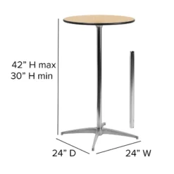 Flash Furniture 24'' Round Wood Cocktail Table With 30'' And 42'' Columns 12 Flash Furniture 24'' Round Wood Cocktail Table With 30'' And 42'' Columns -Flash Furniture GUEST 68dae902 7191 46ac acc0 daccc103016c