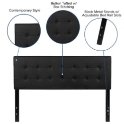 Flash Furniture Lennox Tufted Upholstered Queen Size Headboard In Black Vinyl 9 Flash Furniture Lennox Tufted Upholstered Queen Size Headboard In Black Vinyl -Flash Furniture GUEST 696726e0 cb88 44fe 954c 8e080c29039e