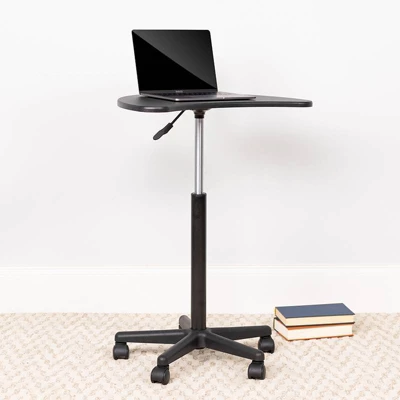 Adjustable Mobile Laptop Computer Desk With Black Top - Flash Furniture 2 Adjustable Mobile Laptop Computer Desk With Black Top - Flash Furniture - Image 2
