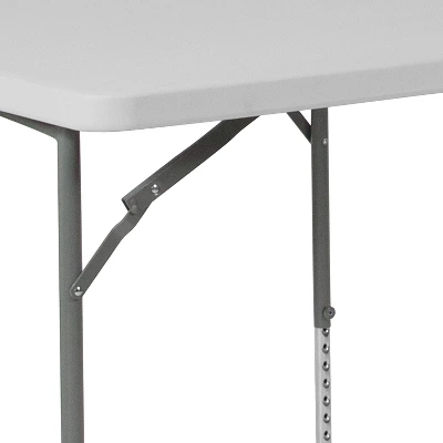 Flash Furniture 2.79-Foot Square Height Adjustable Granite White Plastic Folding Table 4 Flash Furniture 2.79-Foot Square Height Adjustable Granite White Plastic Folding Table - Image 4