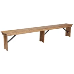 Flash Furniture HERCULES Series 8' X 12'' Solid Pine Folding Farm Bench With 3 Legs 25 Flash Furniture HERCULES Series 8' X 12'' Solid Pine Folding Farm Bench With 3 Legs -Flash Furniture GUEST 6bfebc4c 92ed 4e58 b81e c6ad46a9b7bb
