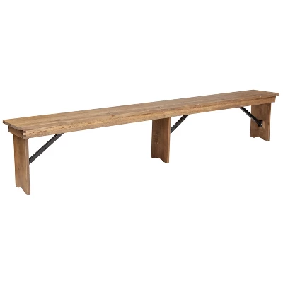 Flash Furniture HERCULES Series 8' X 12'' Solid Pine Folding Farm Bench With 3 Legs 12 Flash Furniture HERCULES Series 8' X 12'' Solid Pine Folding Farm Bench With 3 Legs - Image 12
