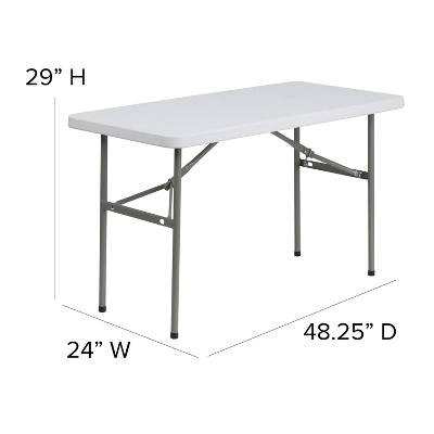 Flash Furniture Elon 4-Foot Granite White Plastic Folding Table - Set Of 5 3 Flash Furniture Elon 4-Foot Granite White Plastic Folding Table - Set Of 5 - Image 3