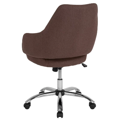 Flash Furniture Madrid Home And Office Upholstered Mid-Back Chair In Brown Fabric 1 Flash Furniture Madrid Home And Office Upholstered Mid-Back Chair In Brown Fabric