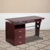 Flash Furniture Computer Desk With Three Drawer Single Pedestal And Pull-Out Keyboard Tray