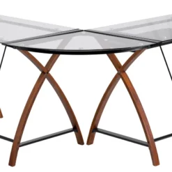 Glass L-Shape Desk With Pull-Out Keyboard Tray - Flash Furniture 8 Glass L-Shape Desk With Pull-Out Keyboard Tray - Flash Furniture -Flash Furniture GUEST 70324cd4 c1df 412c 9ad2 e97849140e9d