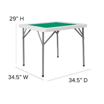 Flash Furniture 34.5" Square 4-Player Folding Card Game Table With Green Playing Surface And Cup Holders 2 Flash Furniture 34.5" Square 4-Player Folding Card Game Table With Green Playing Surface And Cup Holders - Image 2