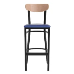 Flash Furniture Wright Commercial Grade Barstool With 500 LB. Capacity Steel Frame, Solid Wood Seat, And Boomerang Back -Flash Furniture GUEST 7092f70f cee9 4c07 86a6 d58054391efa