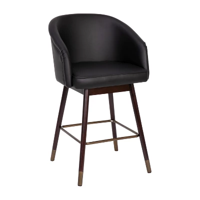 Flash Furniture Margo Commercial Grade Mid-Back Modern Barstool With Beechwood Legs And Curved Back 2 Flash Furniture Margo Commercial Grade Mid-Back Modern Barstool With Beechwood Legs And Curved Back - Image 2