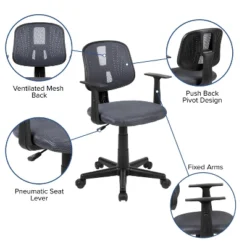 Flash Furniture Flash Fundamentals Mid-Back Mesh Swivel Task Office Chair With Pivot Back And Arms 17 Flash Furniture Flash Fundamentals Mid-Back Mesh Swivel Task Office Chair With Pivot Back And Arms -Flash Furniture GUEST 71721c3f 50b8 4765 9964 311142d50f3d