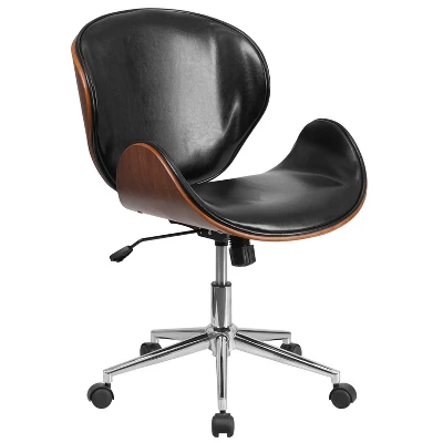 Flash Furniture Mid-Back Wood Conference Office Chair With LeatherSoft Seat 10 Flash Furniture Mid-Back Wood Conference Office Chair With LeatherSoft Seat - Image 10