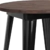 Flash Furniture 24" Round Metal Indoor Table With Rustic Wood Top