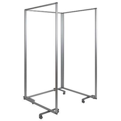 Flash Furniture Transparent Acrylic Mobile Partition With Lockable Casters (3 Sections Included) 5 Flash Furniture Transparent Acrylic Mobile Partition With Lockable Casters (3 Sections Included) - Image 5