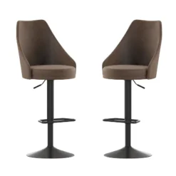 Flash Furniture Chrishelle Set Of 2 Commercial Adjustable Height Barstools With Upholstered Tufted Seats And Pedestal Base With Footring, Black 22 Flash Furniture Chrishelle Set Of 2 Commercial Adjustable Height Barstools With Upholstered Tufted Seats And Pedestal Base With Footring, Black -Flash Furniture GUEST 736eeb45 1b49 4f14 8210 b2cd0d4bf08d