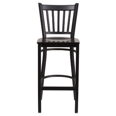 Flash Furniture Black Vertical Back Metal Restaurant Barstool 4 Flash Furniture Black Vertical Back Metal Restaurant Barstool - Image 4