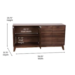 Flash Furniture 60" Buffet Cabinet With 4 Soft Close Doors And Adjustable Shelves - Dark Walnut 15 Flash Furniture 60" Buffet Cabinet With 4 Soft Close Doors And Adjustable Shelves - Dark Walnut -Flash Furniture GUEST 74275f67 67f7 4beb 9eaa e315dc3b43fb