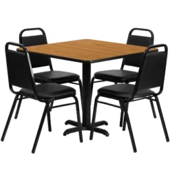 Flash Furniture 36'' Square Laminate Table Set With X-Base And 4 Trapezoidal Back Banquet Chairs 7 Flash Furniture 36'' Square Laminate Table Set With X-Base And 4 Trapezoidal Back Banquet Chairs -Flash Furniture GUEST 768ff15d a949 45e6 bee7 035b10be4154
