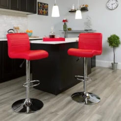 Flash Furniture Contemporary Vinyl Adjustable Height Barstool With Rolled Seat And Chrome Base 33 Flash Furniture Contemporary Vinyl Adjustable Height Barstool With Rolled Seat And Chrome Base -Flash Furniture GUEST 771aa60f 16d4 4d14 a697 672c094bc6ed